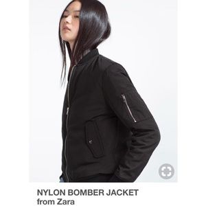 Zara black bomber jacket